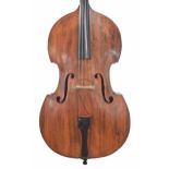 Good 19th century double bass, length of back 45", stop length 25", vibrating string length 43"