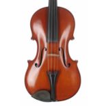 Italian viola by and labelled Antonio Lechi, Cremona 1923; also signed on the label, the two piece