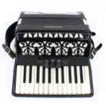 Scarlatti forty-eight button piano accordion with three switches, cased