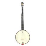 Orb five string open back banjo, with 11" skin and 26.25" scale, within a Tom & Will gig bag