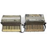 Soprani Settino 120 bass piano accordion, green marble finish, also a Vissimio 120 bass button piano