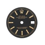 Rolex Datejust lady's black wristwatch dial for the reference 69173, 20mm