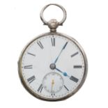 Small Victorian silver fusee lever pocket watch, London 1856, the movement signed James & Son,