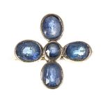 Attractive 18ct sapphire five stone ring, estimated 1.10ct approx in total, 16mm, 3.5gm, ring size K
