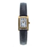 Longines Dolce Vita 18ct lady's wristwatch, reference no. L5 158 6, rectangular white dial with