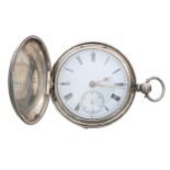 Victorian silver fusee lever hunter pocket watch, London 1873, unsigned movement, no. 51968, with