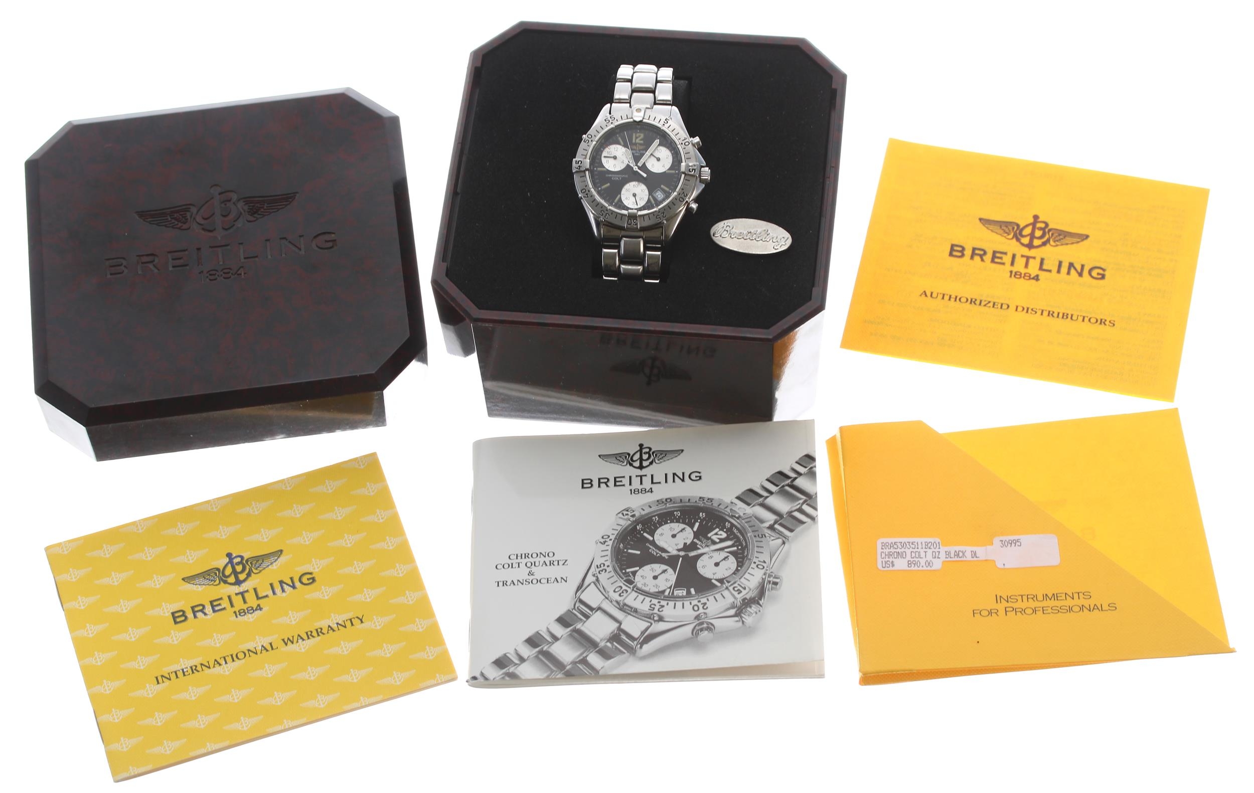 Breitling Colt Chronograph stainless steel gentleman's wristwatch, reference no. A53035, serial - Image 2 of 3