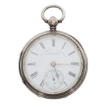Victorian silver 'The Official Timekeeper' fusee lever pocket watch, London 1880, the movement