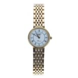 Longines Presence 9ct lady's wristwatch, reference no. 24.677.98, white dial with Roman numerals and