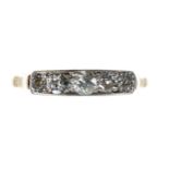 18ct old-cut five stone diamond ring, 0.40ct approx in total, width 3.5mm, 2.5gm, ring size N