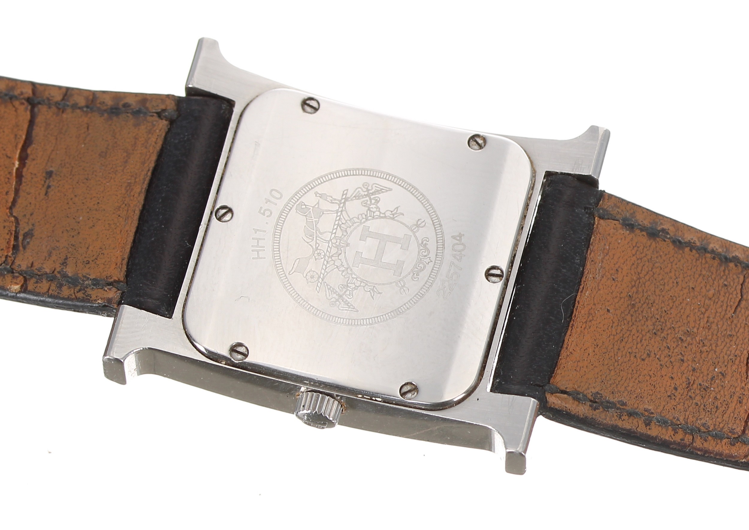 Hermes Paris Heure H stainless steel wristwatch, reference no. HH1.510, serial no. 2257xxx, square - Image 3 of 3