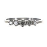 18ct white gold five stone diamond ring, round brilliant-cut, 0.34ct approx, width 4mm, 3gm, ring