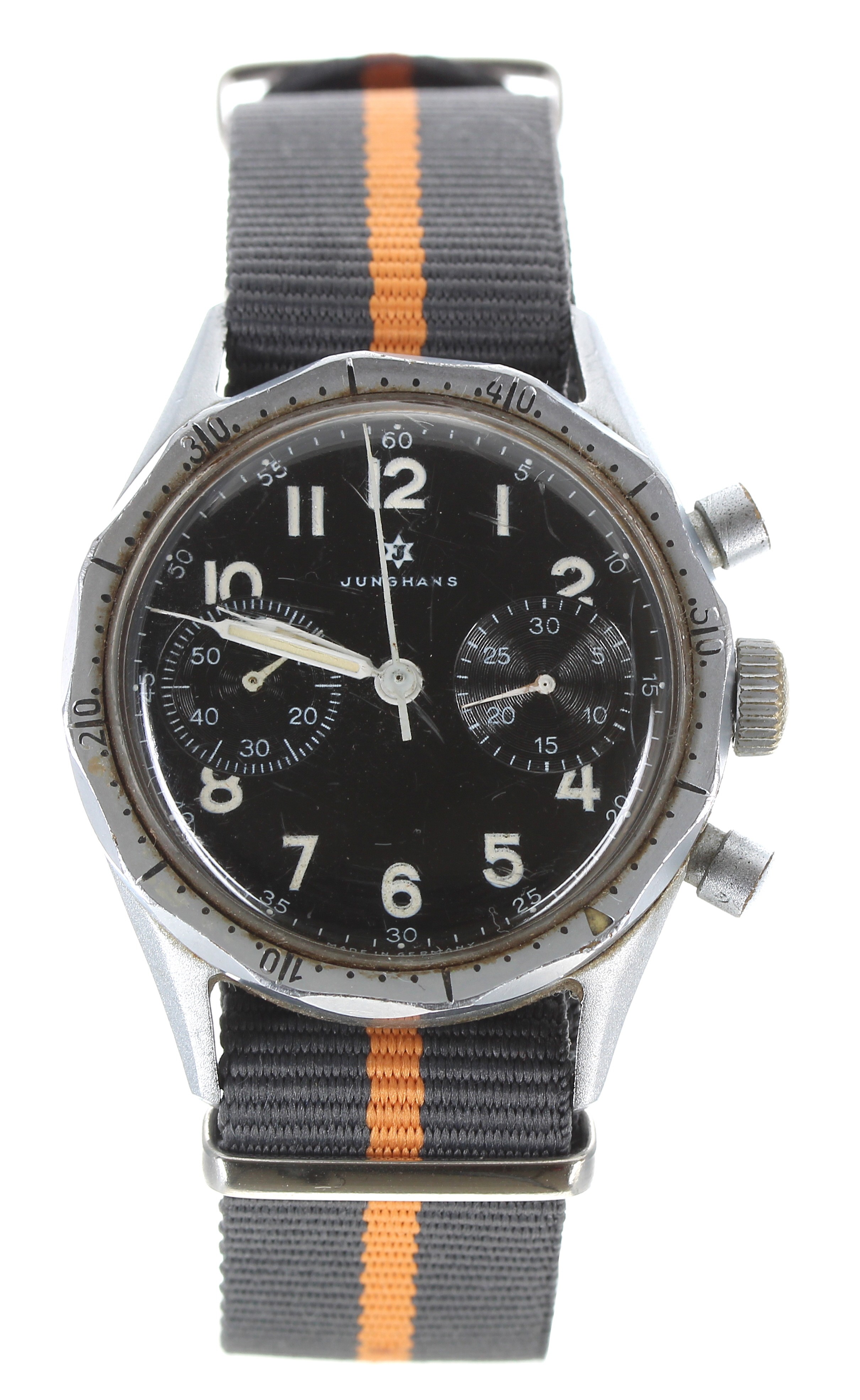 Junghans Type 88 German Military issue chronograph Pilot's nickel plated and stainless steel