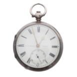 19th century silver fusee lever pocket watch, London 1889, the movement signed R.M. Nelson, Omagh,