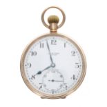 J.W. Benson 9ct lever pocket watch, Birmingham 1925, the gilt movement signed J.W. Benson, 62&64