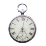 Victorian silver fusee lever pocket watch, London 1886, the movement signed Baumgart, 6 Maddox