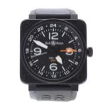 Bell & Ross BR01-93 Aviation Type/Military Spec GMT automatic black stainless steel gentleman's