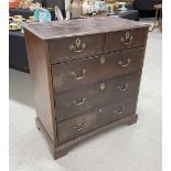 Georgian mahogany chest of drawers, the moulded top over two short and three long graduated draw