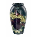 Moorcroft Pottery 'Finches' vase, with factory stamp and artist monograms to the base, 7.25" high