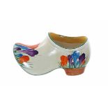 Clarice Cliff Bizarre 'Autumn Crocus' sabot/clog, 4.5"