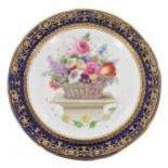 Rare Swansea porcelain plate, an example from the Lysaght Service, early 19th Century, 9.5" diameter