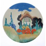 Clarice Cliff Bizarre 'Tralee' circular plate, 9" diameter