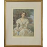 William Kay Blacklock (1872-1924) - portrait of a young girl, seated three quarter length wearing