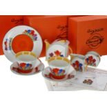 Wedgwood 'Clarice Cliff' Stamford 'Tea for Two' set, painted in the 'Crocus' pattern with