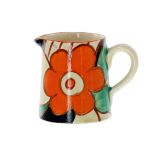 Clarice Cliff Fantasque 'Floreat' milk jug, 2.5" high