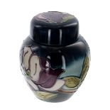 Moorcroft Pottery 'Wine Magnolia' ginger jar and cover, stamped factory marks to the base, 4.5" high