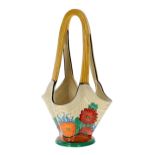 Clarice Cliff Bizarre 'Gayday' Elegant flower basket vase,  12.75" high