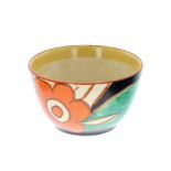 Clarice Cliff Fantasque 'Floret' sugar bowl, 3.25" diameter