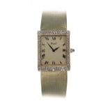 Piaget 18ct diamond set rectangular gentleman's dress watch, reference no. 9151, serial no.