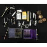 Assortment of watchmakers tools to include pliers, calipers etc