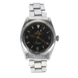 Rolex Oyster Perpetual Explorer stainless steel gentleman's wristwatch, reference no. 6150, serial