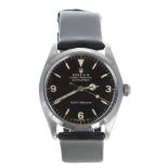Rare Rolex Oyster Perpetual Explorer Super Precision stainless steel gentleman's wristwatch,
