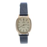Omega De Ville Quartz gold plated and stainless steel lady's wristwatch, case no. 1350, champagne
