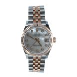 A fine Rolex Oyster Perpetual Datejust 31 stainless steel and Everose gold lady's wristwatch