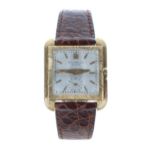 Rare Patek Philippe, Genéve 18ct square cased gentleman's wristwatch, reference no. 2486, case no.