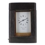 Contemporary Thwaites & Reed carriage clock timepiece, within a gorge style brass case, 6.25"