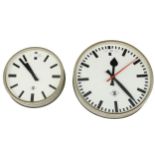 NT Electric 15.5" wall dial clock with centre seconds, within a light silvered coloured case; also a