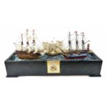 Good large scratch built automata rocking ships, depicting the 'Mayflower' in full sail and HMS '