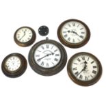 Four various Synchronome electric slave dial wall clocks, largest with 12" dial; also a