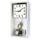 Brillie electric wall clock, the 6" square dial signed Brillie with centre seconds hand, within a