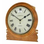 Oak single fusee 12" wall dial clock signed J.A. Wheatley, Carlisle, within a turned surround over a