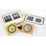 Grayson digital electric clock, within a Perspex cover and cream plastic case, 7.5" wide; also a