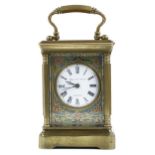 Miniature carriage clock timepiece, the 1.5" white enamel dial signed Elliott & Son, London,