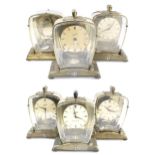 Six various Aug Schatz 1950s 'Lectronic' mantel clocks, useful for spares/repairs (6)