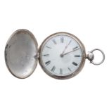 William IV silver verge hunter pocket watch, London 1832, the fusee movement signed Anthony Monti,
