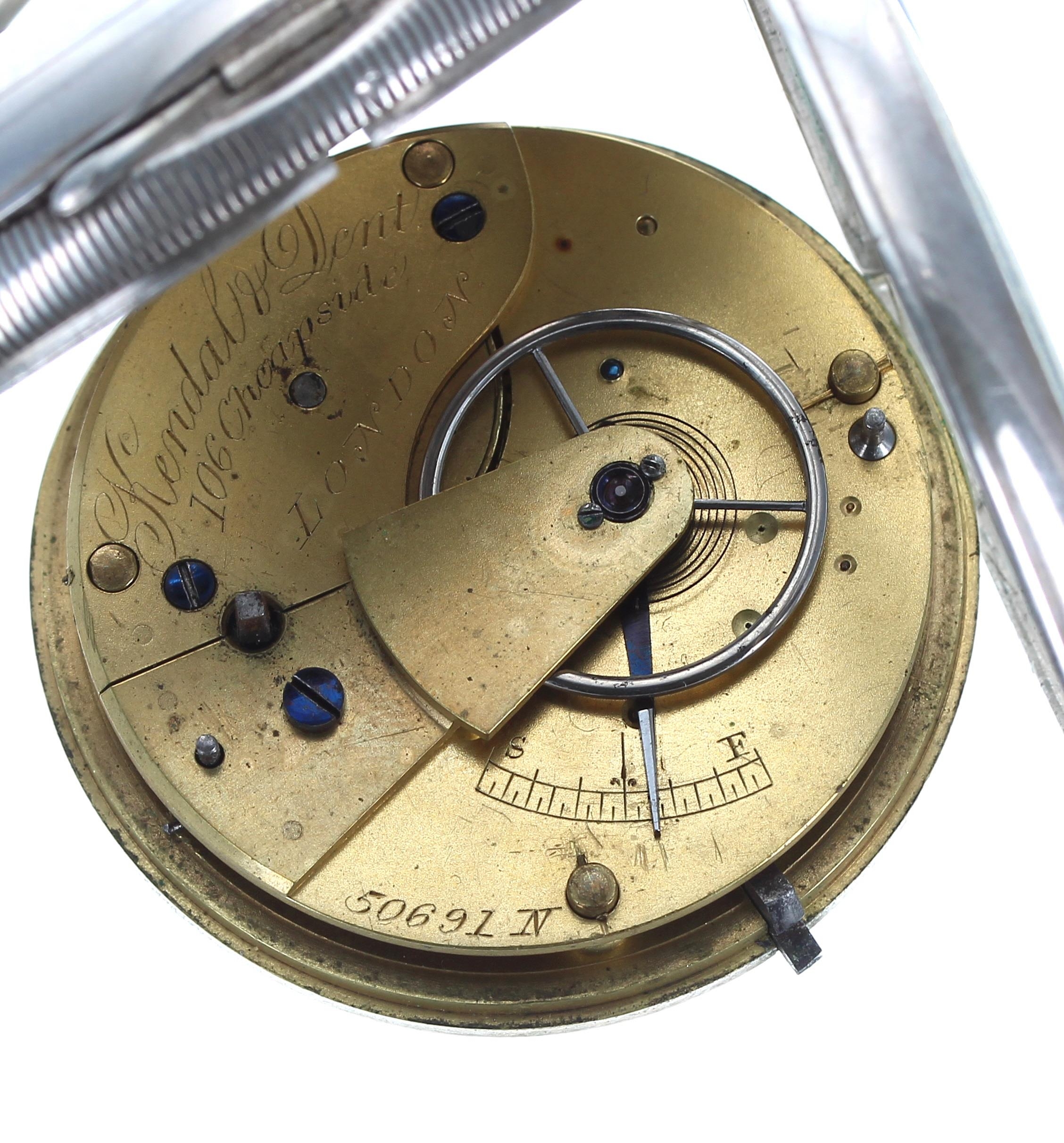 Victorian silver lever pocket watch, Birmingham 1883, the movement signed Kendal & Dent, 106 - Image 3 of 3